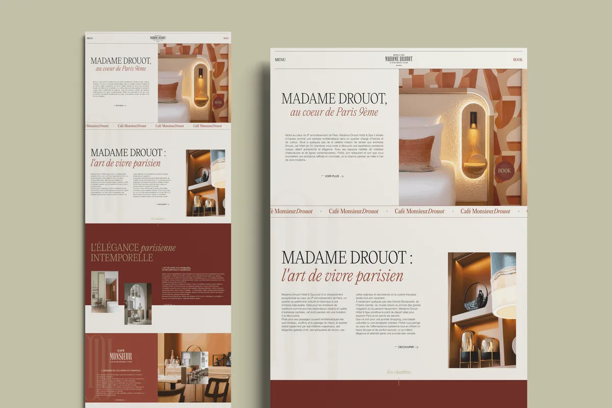 Madame Druot mockup pages site