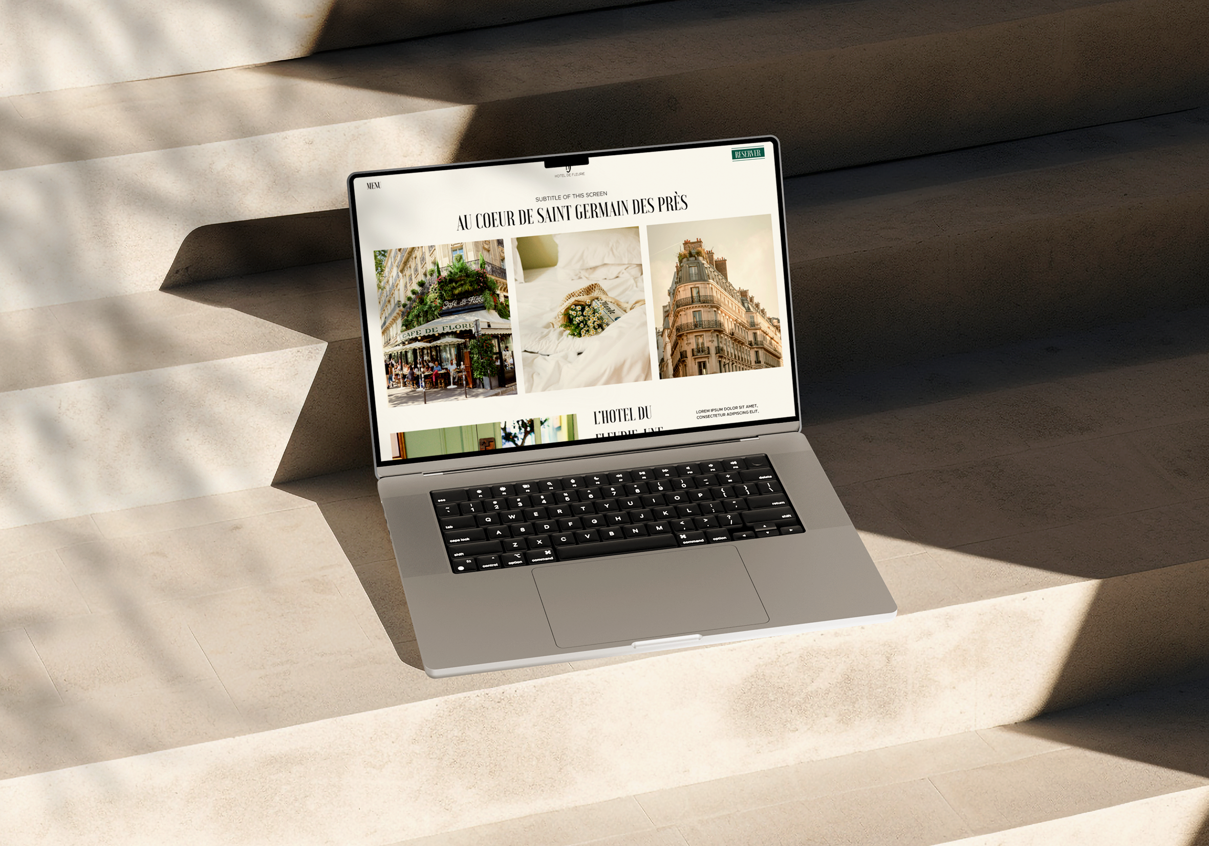 <p>mockup du site internet de l’hôtel de fleurie</p>

