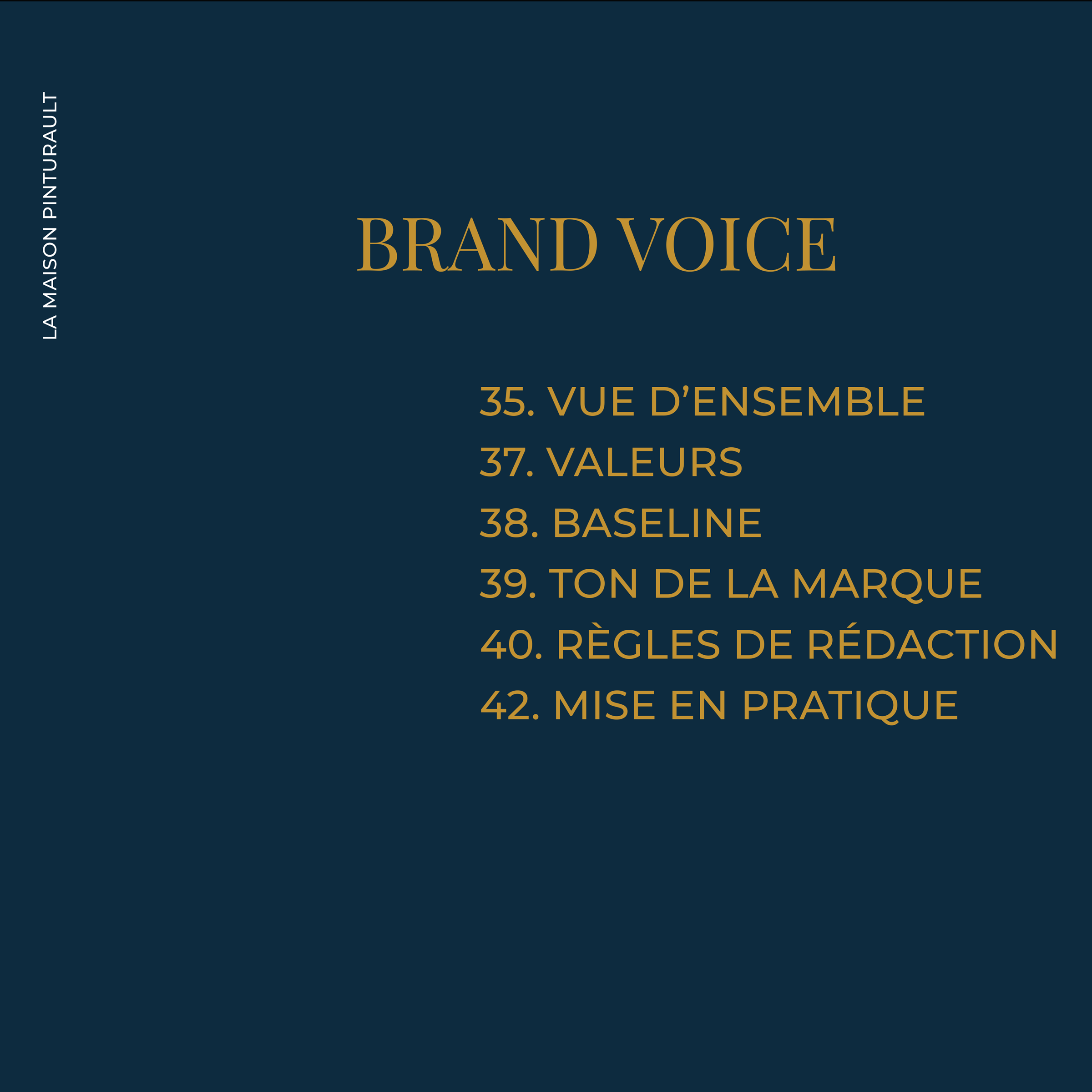 <p>contenu de la brand voice de la maison pinturault</p>
