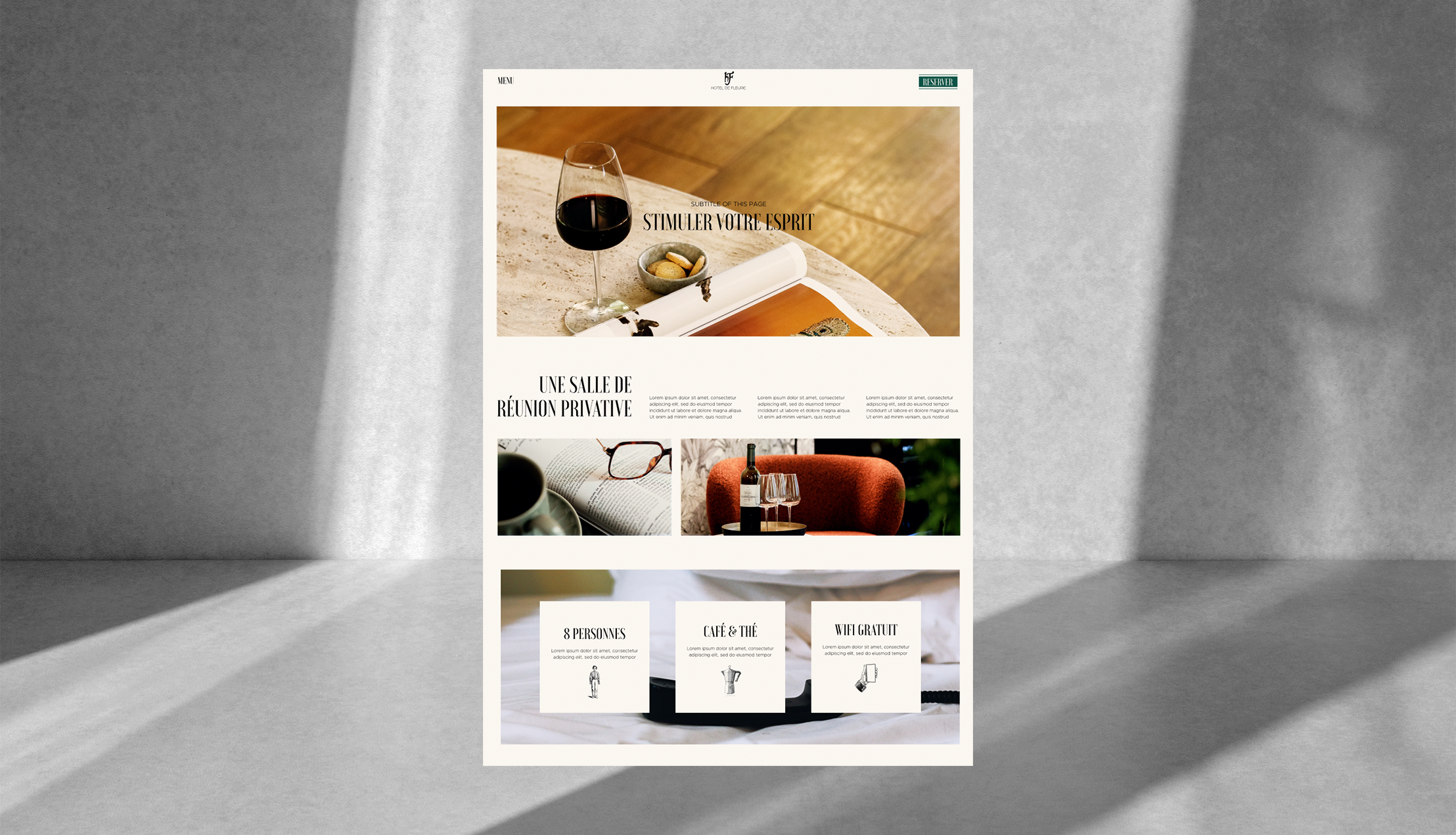 <p>site internet de l’hôtel de fleurie</p>
